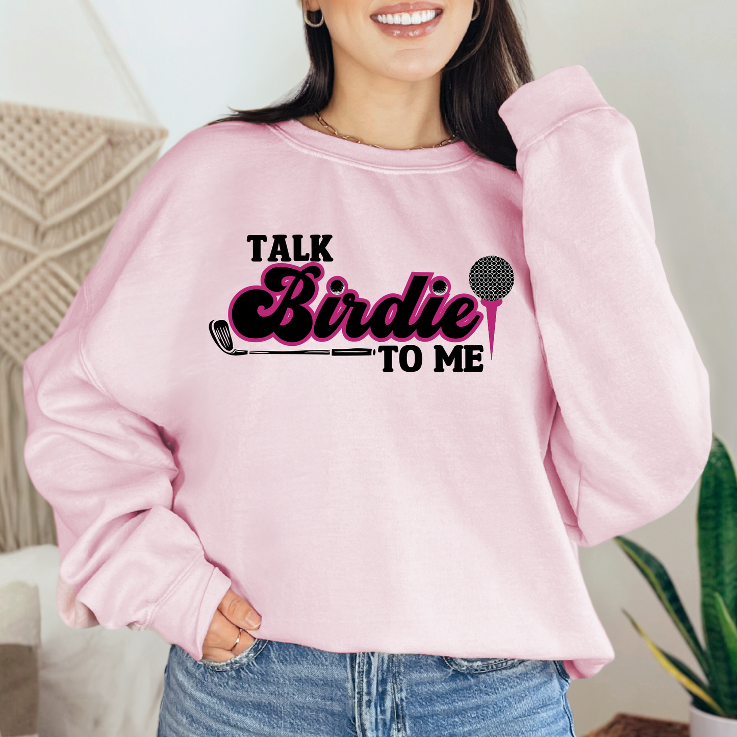 Talk Birdie to Me Golf Pink T-shirt Sweatshirt