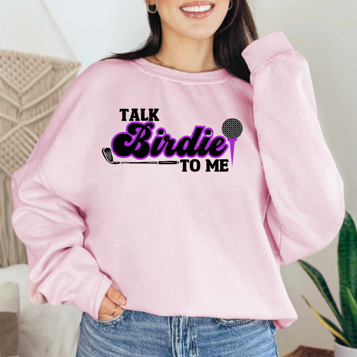Talk Birdie to Me Golf Purple T-shirt Sweatshirt