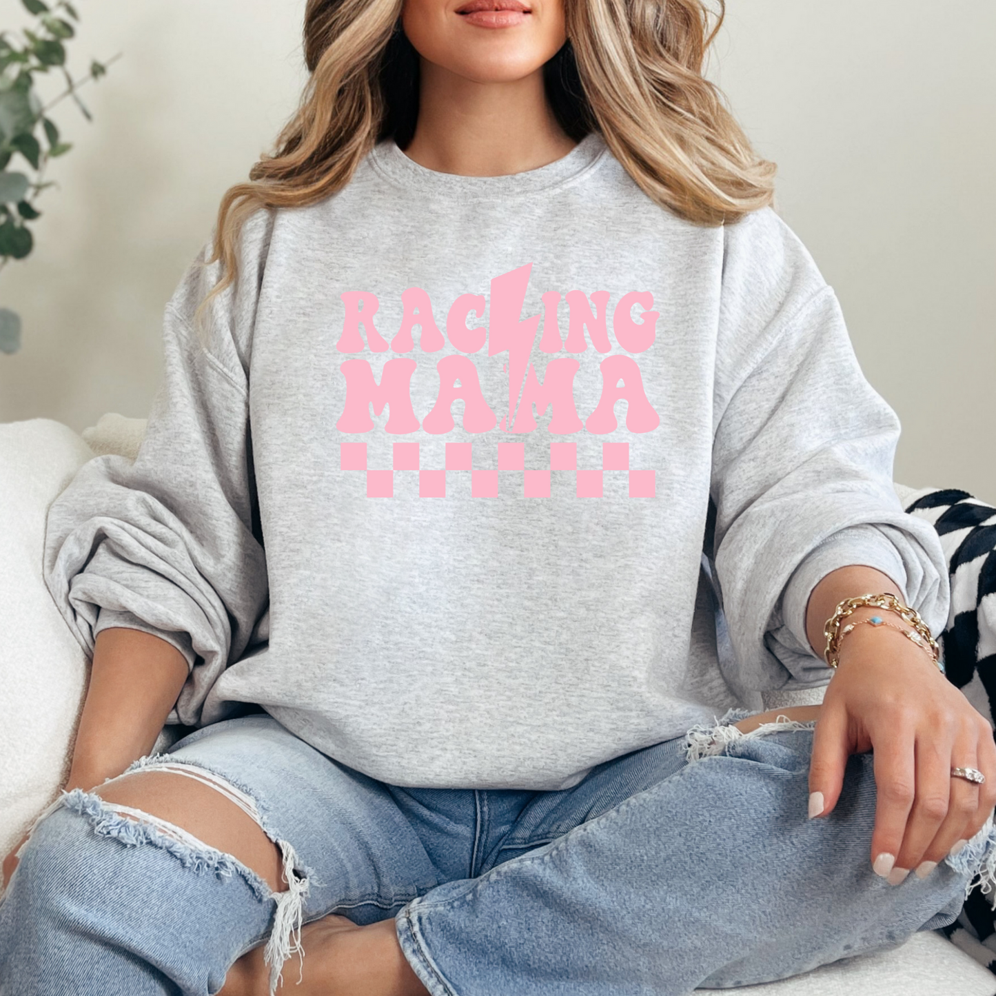 Racing Mama Pink T-Shirt Sweatshirt