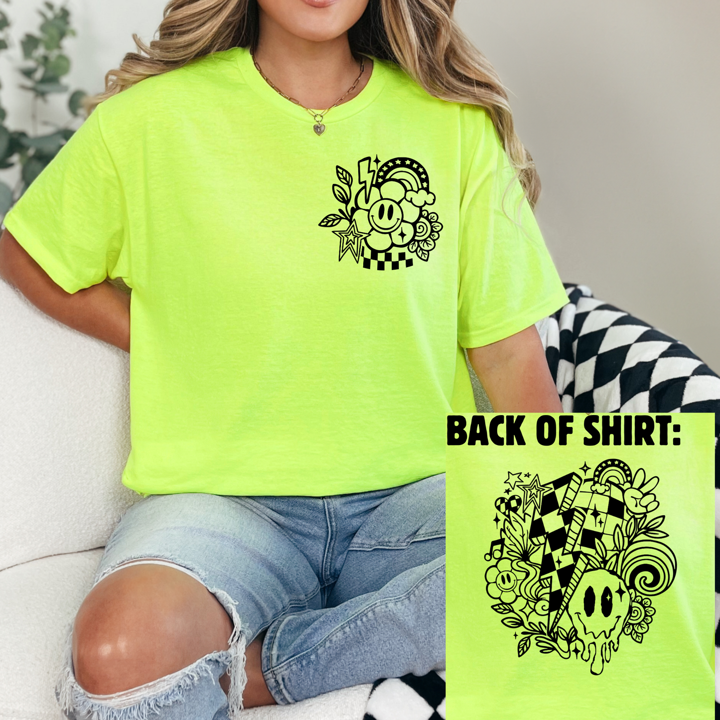 Retro Groovy Checkered Disco Mashup T-Shirt Sweatshirt