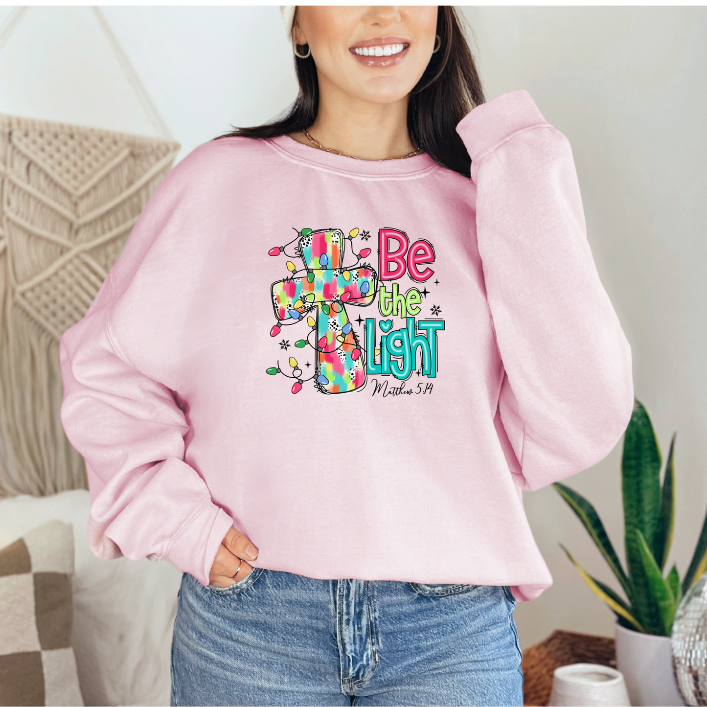 Be The Light Holiday Christmas Religious T-shirt Sweatshirt