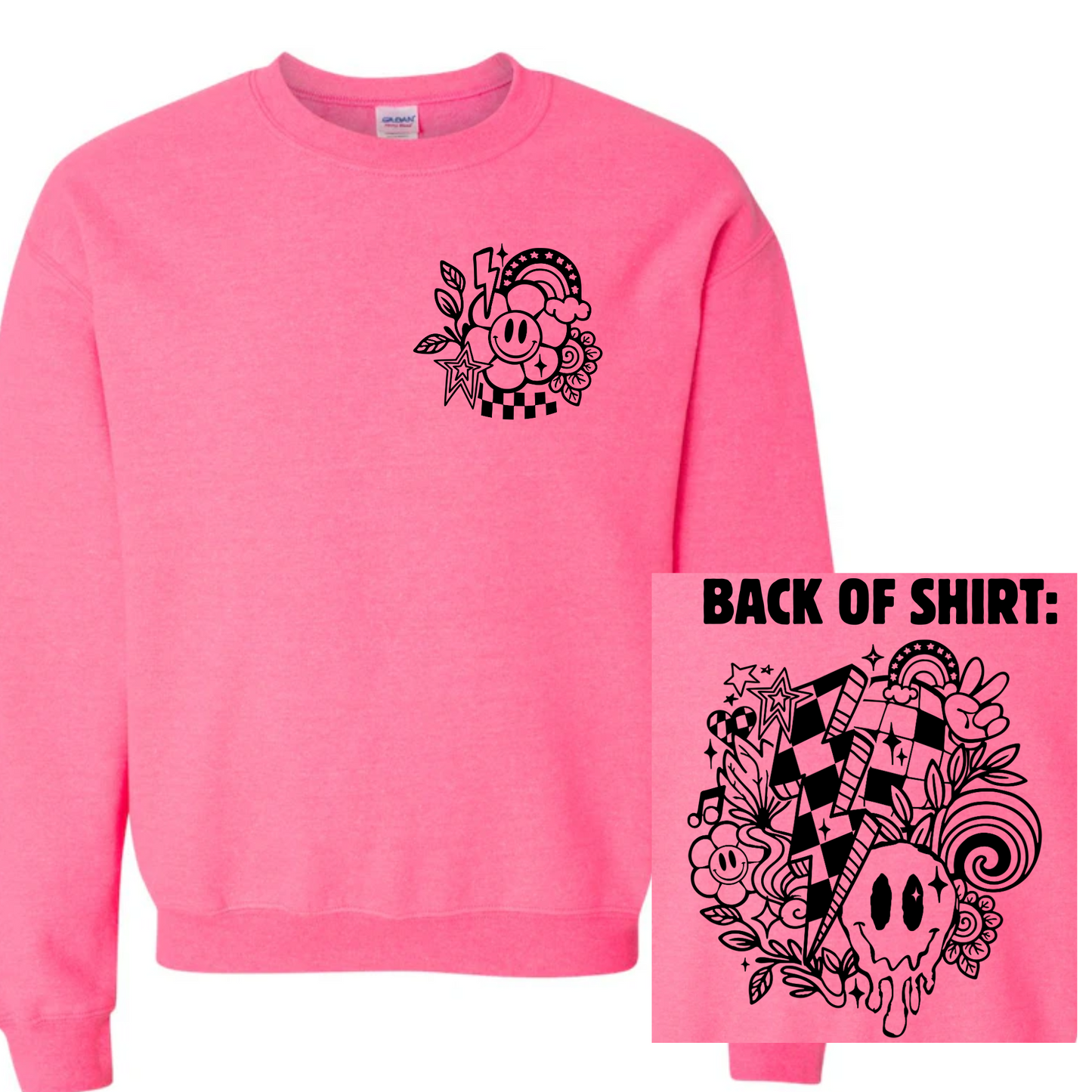 Retro Groovy Checkered Disco Mashup T-Shirt Sweatshirt