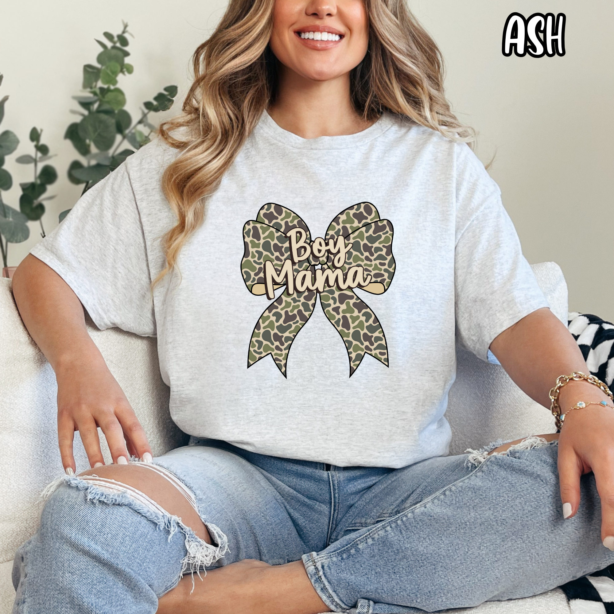 Boy Mama - Camo Bow Boy Mom - T-shirt Sweatshirt