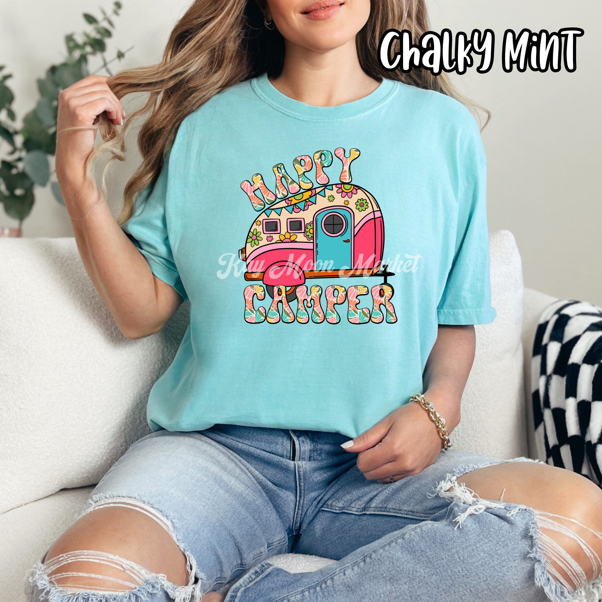 Happy Camper - Floral Hippie - T-shirt Sweatshirt