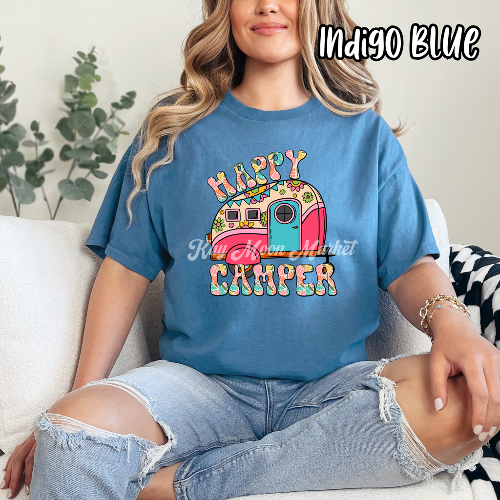 Happy Camper - Floral Hippie - T-shirt Sweatshirt