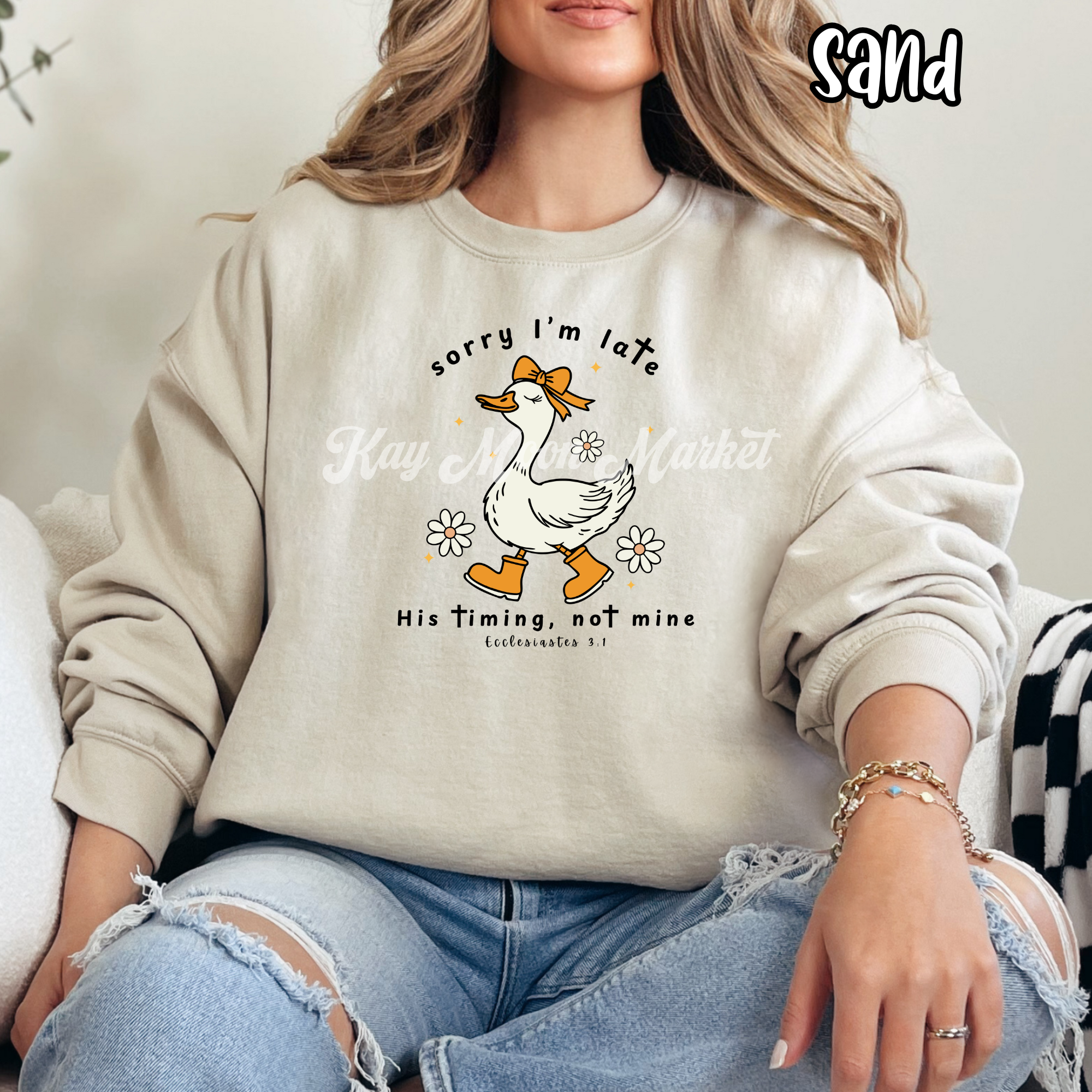 Sorry I'm Late His Timing Not Mine - Religious - T-shirt Sweatshirt