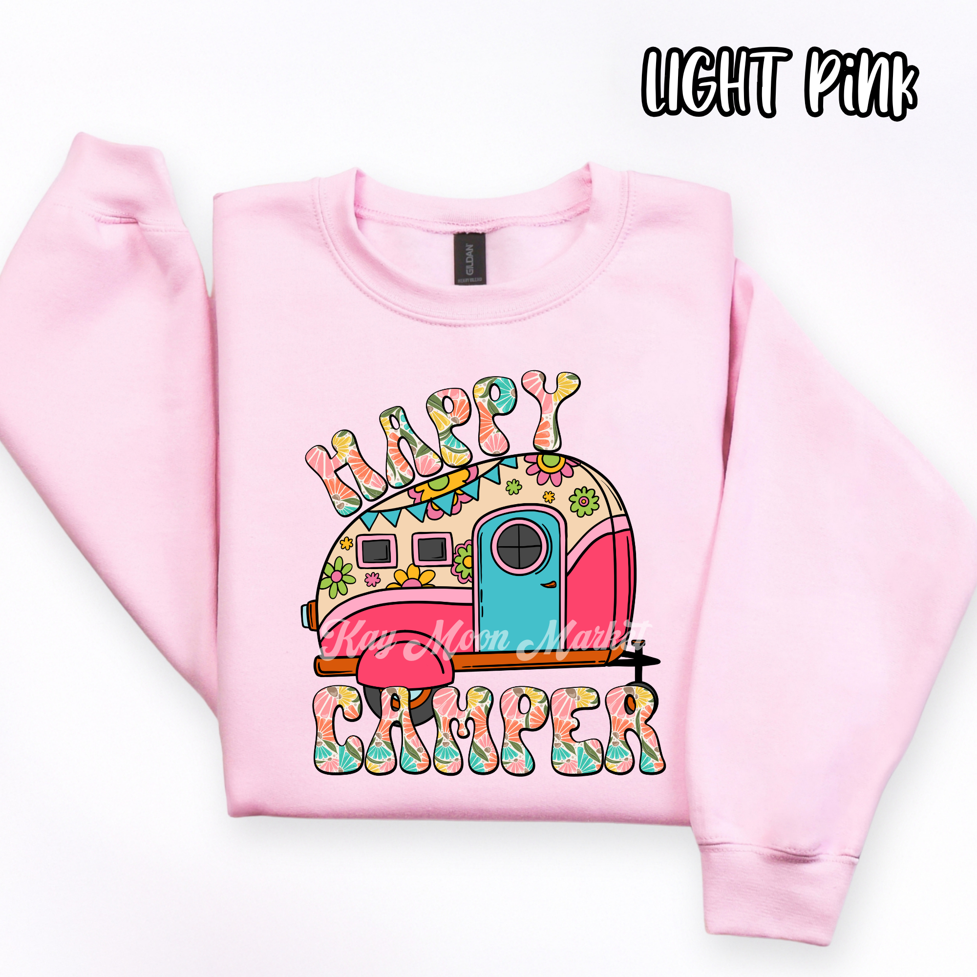Happy Camper - Floral Hippie - T-shirt Sweatshirt