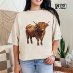 Highland Cow Rhinestone Lookalike- Trendy Cute Farm - T Shirt Sweatshirt