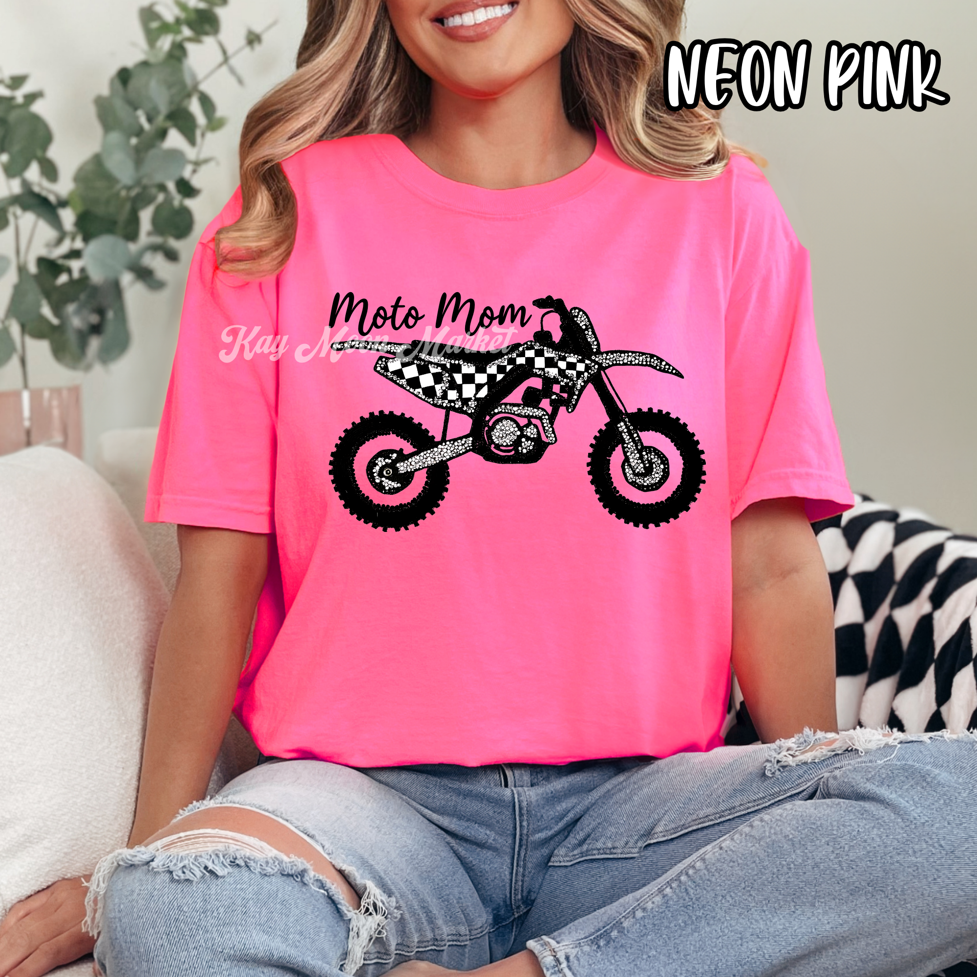 Dirtbike - Motorcross Mom Sports Glitter Rhinestone - T-shirt Sweatshirt
