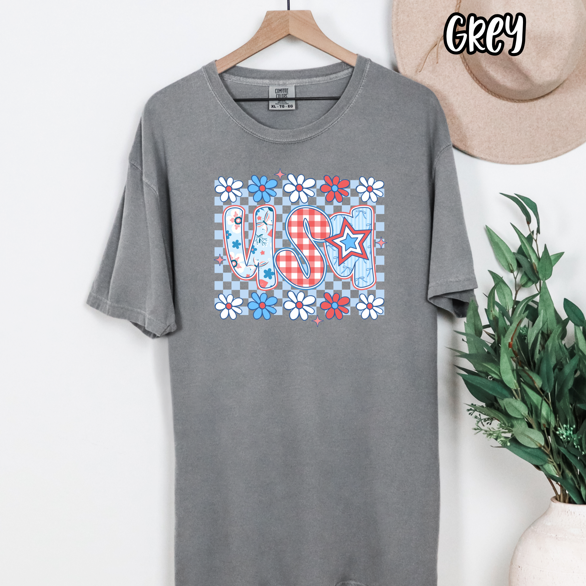 USA checkered ~ AMERICA  ~ Tee Sweatshirt