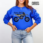 Dirtbike - Motorcross Mom Sports Glitter Rhinestone - T-shirt Sweatshirt