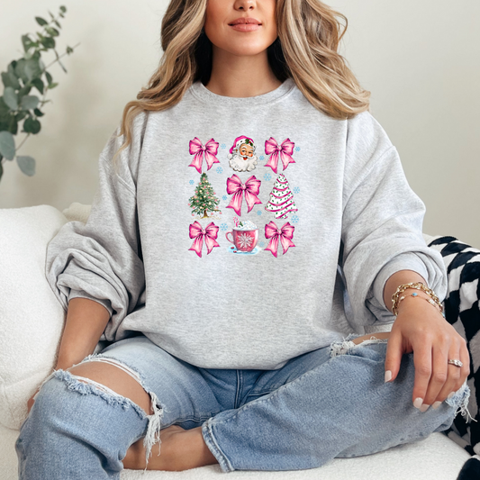 Christmas Holiday Santa Bow Cake Coffee T-shirt Sweatshirt