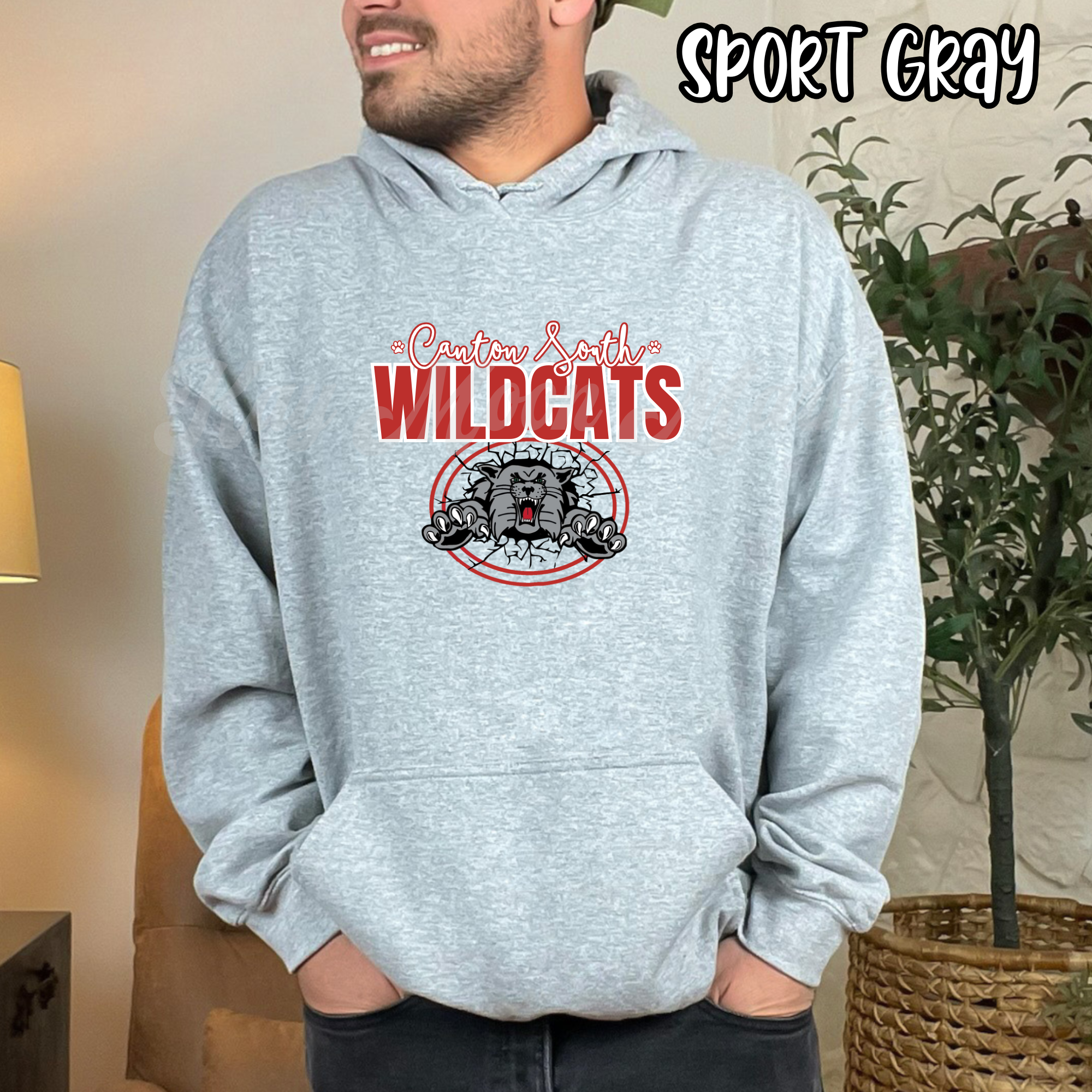 Canton South Wildcats Cursive With LOGO - CS Mascot - T-shirt Sweatshirt