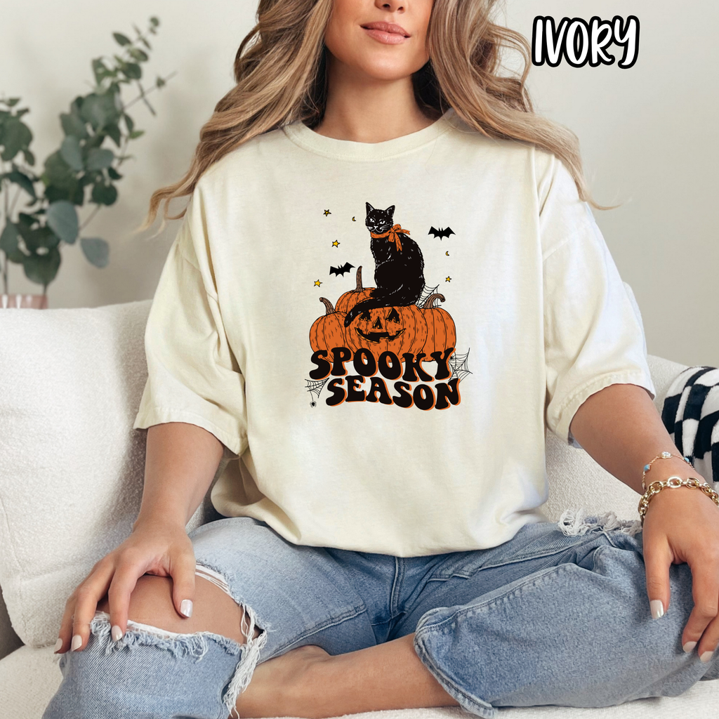 Spooky Season - Halloween Cat Fall- T-shirt Sweatshirt