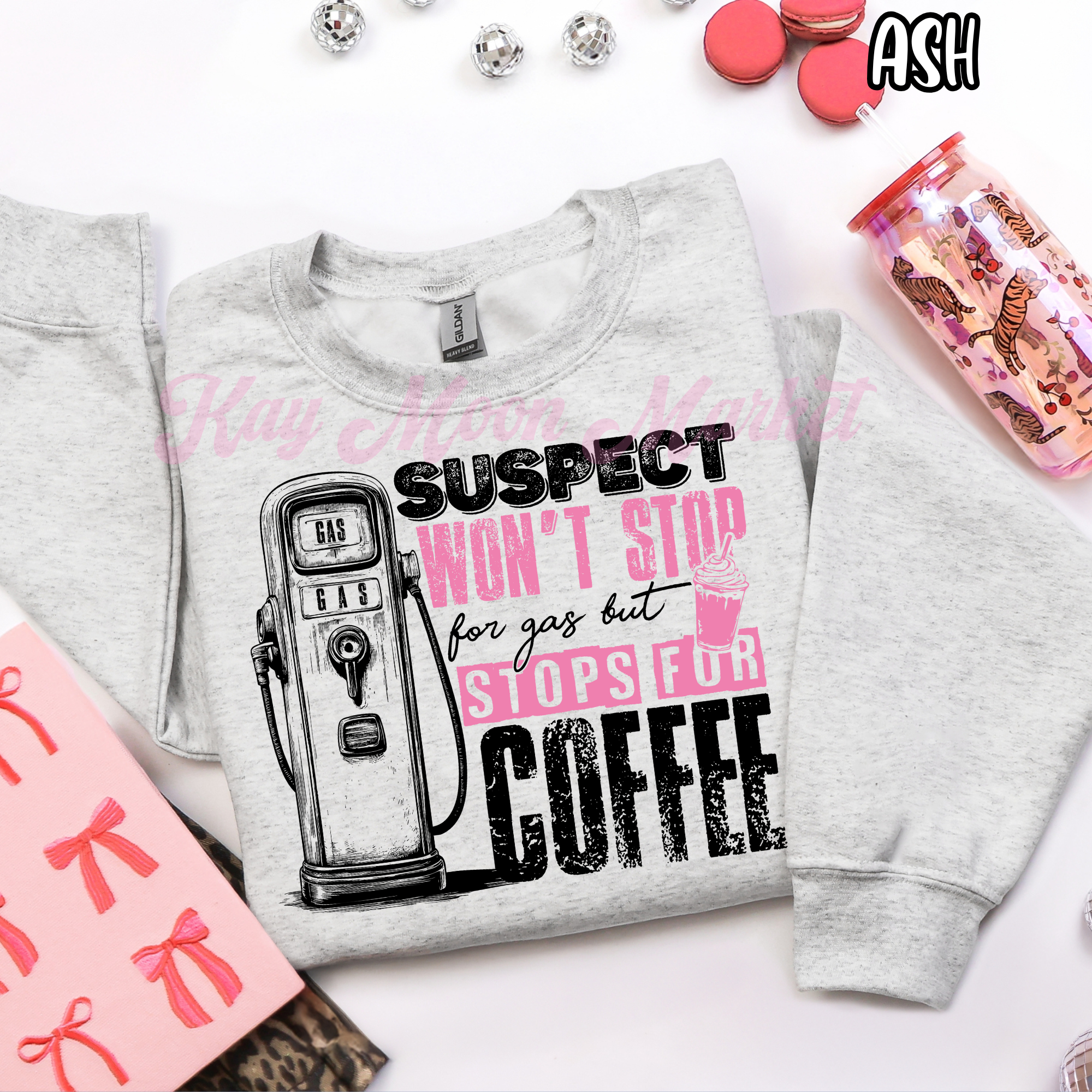 Suspect Wont Stop For gas but stops for Coffee - Funny - T-shirt Sweatshirt