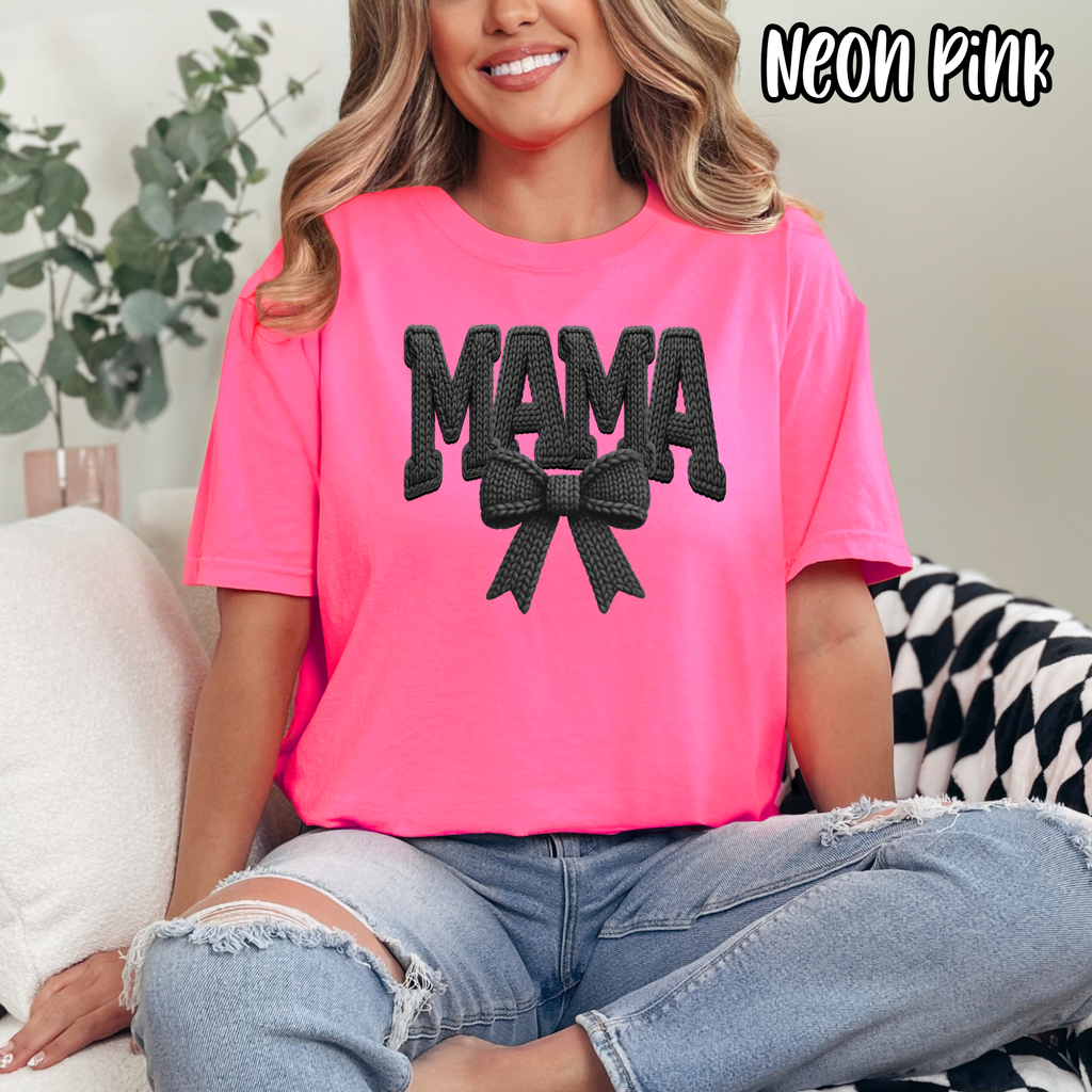 MAMA - Faux Yarn Mom- T-shirt Sweatshirt