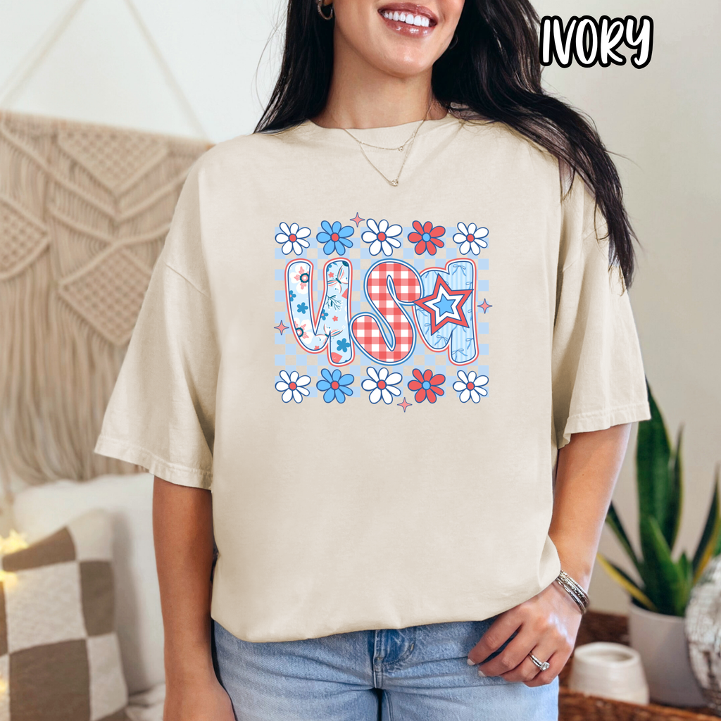 USA checkered ~ AMERICA  ~ Tee Sweatshirt