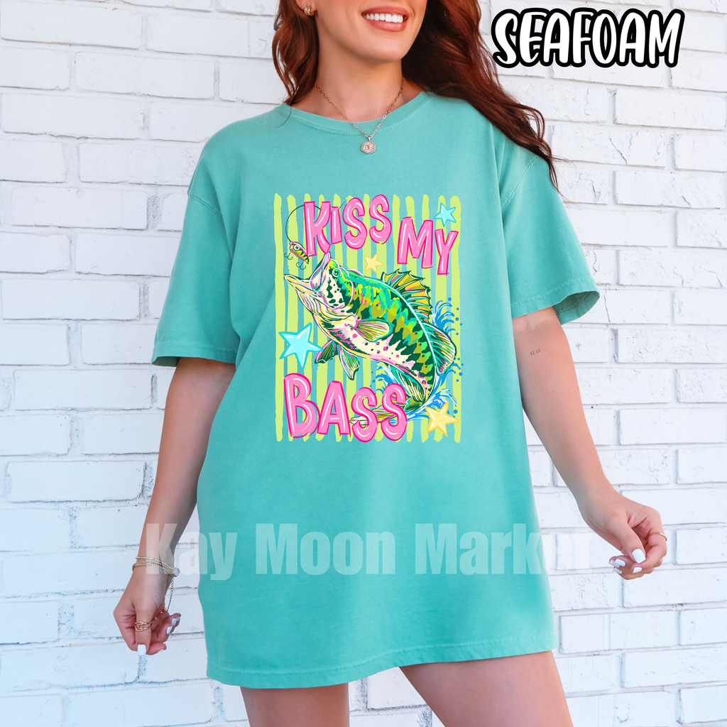 Kiss My Bass ~ Summer Fishing Girl ~ Tee Sweatshirt
