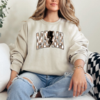MAMA Checkered Print T-Shirt Sweatshirt