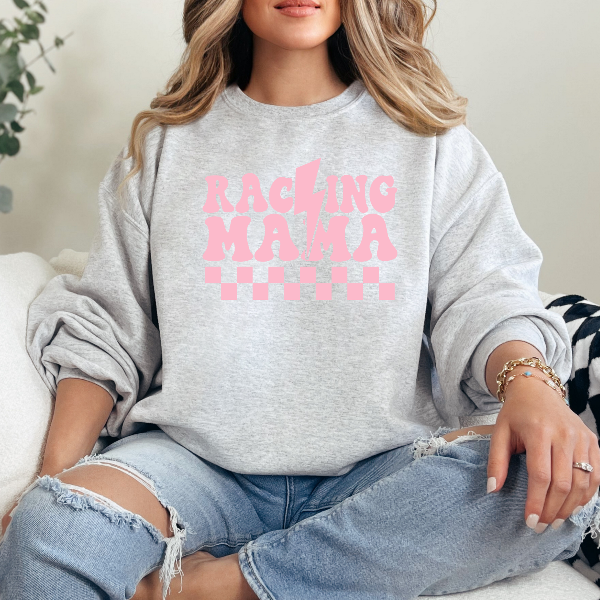 Racing Mama Pink T-Shirt Sweatshirt
