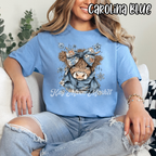 Highland Cow - Winter Floral Bow - T-shirt Sweatshirt