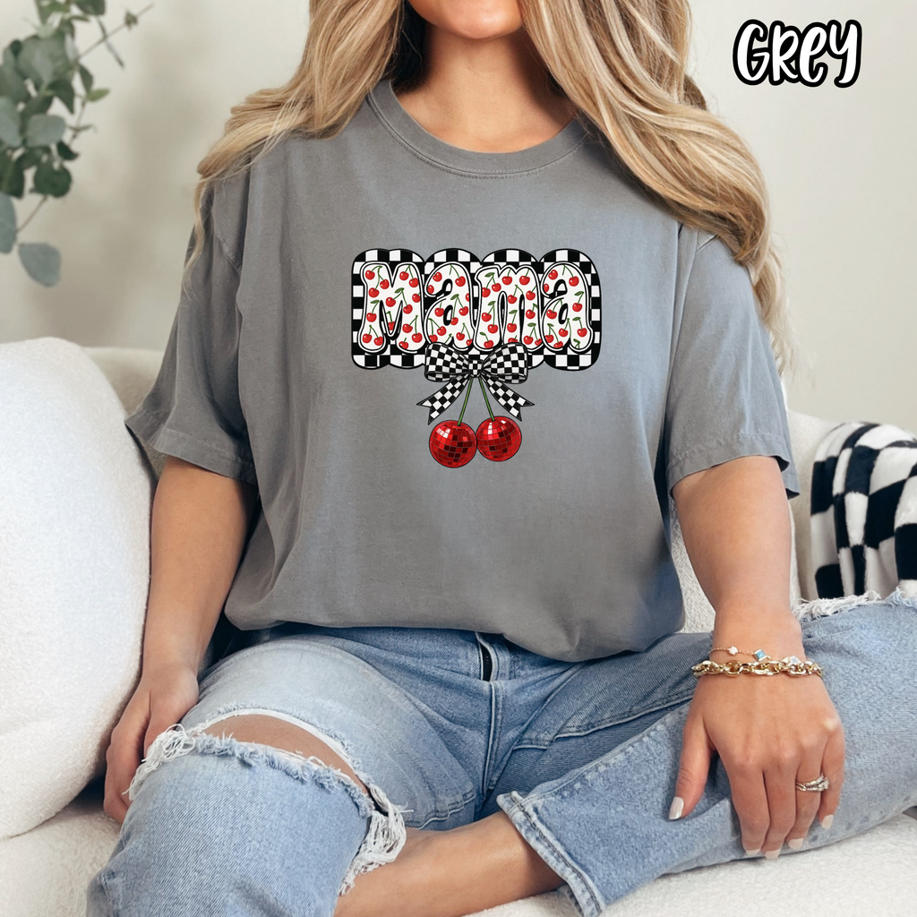 Mama Cherry Checkered - Check Mom - T-shirt Sweatshirt