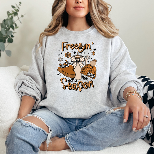 Freezing Season Winter Boots Girly Trend T-shirt Sweatshirt