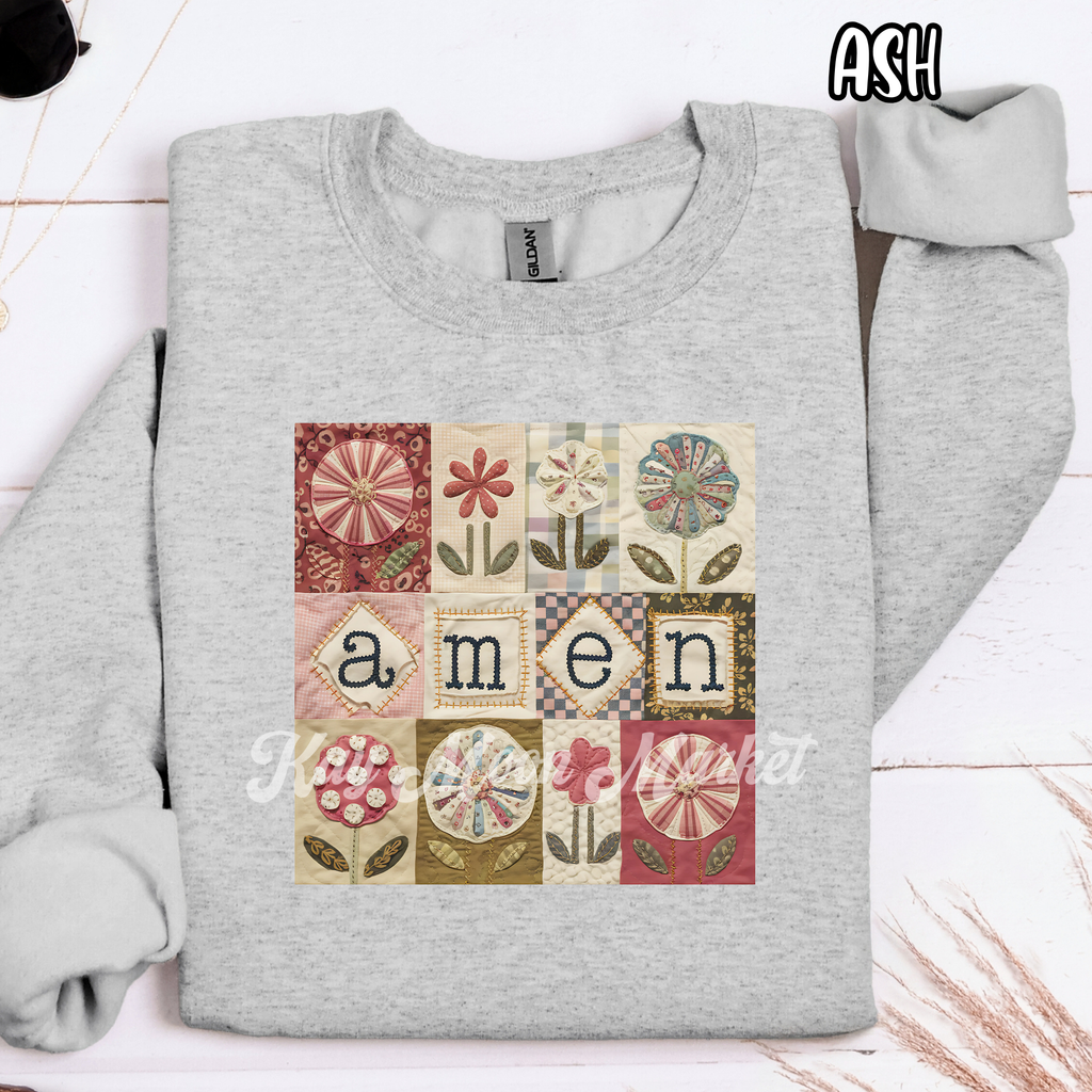 AMEN -Quilt Religious - T-shirt Sweatshirt