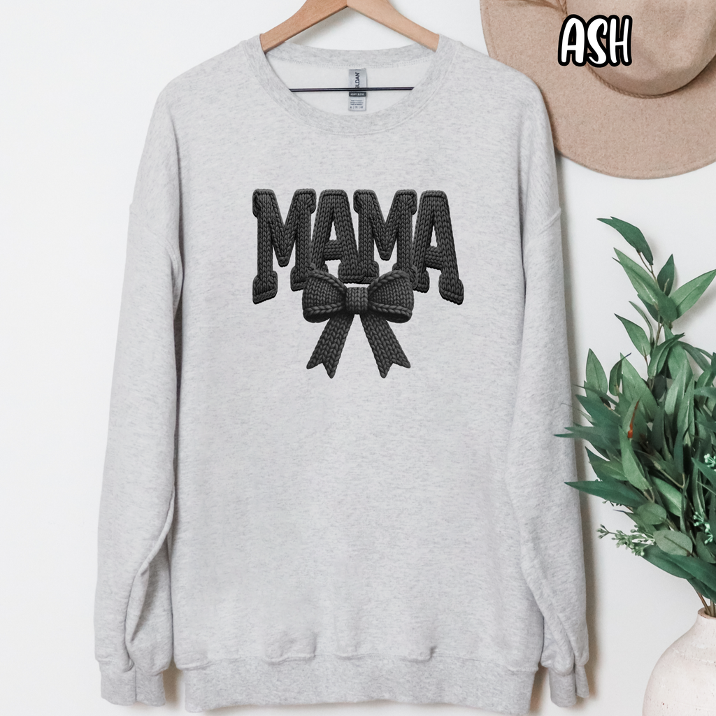 MAMA - Faux Yarn Mom- T-shirt Sweatshirt