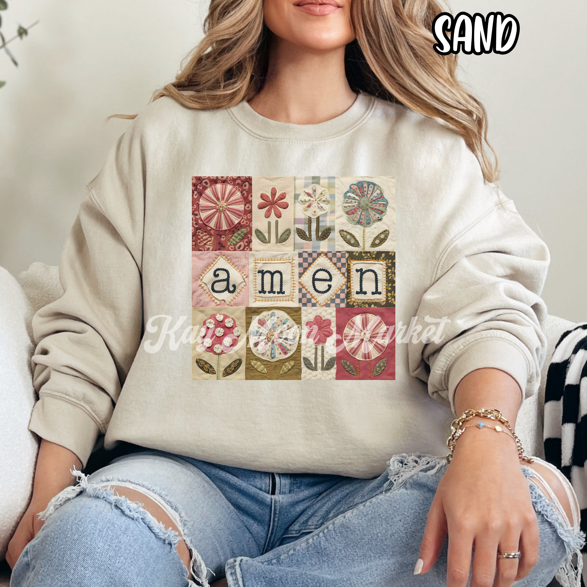 AMEN -Quilt Religious - T-shirt Sweatshirt