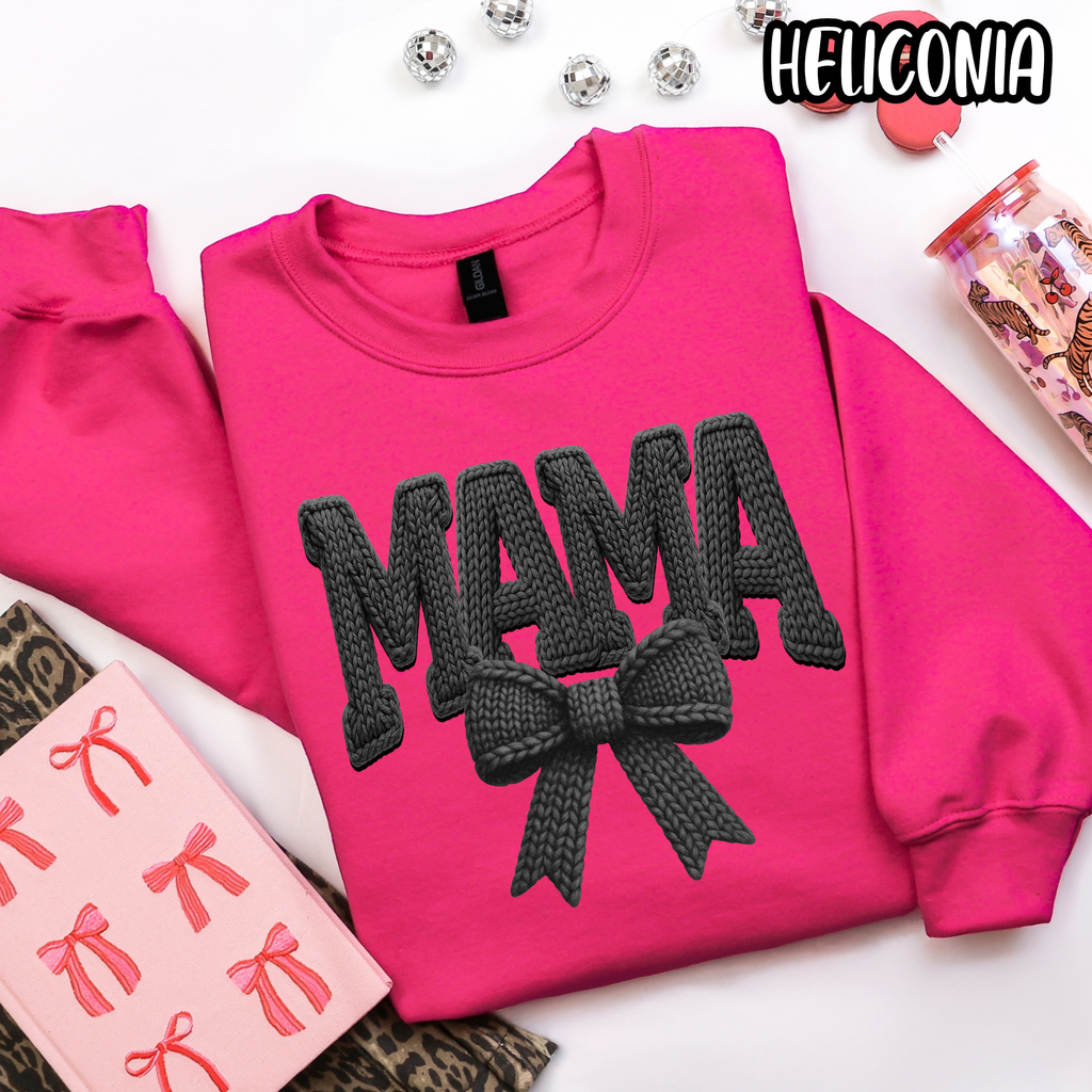 MAMA - Faux Yarn Mom- T-shirt Sweatshirt