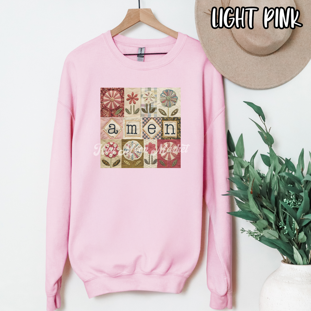 AMEN -Quilt Religious - T-shirt Sweatshirt