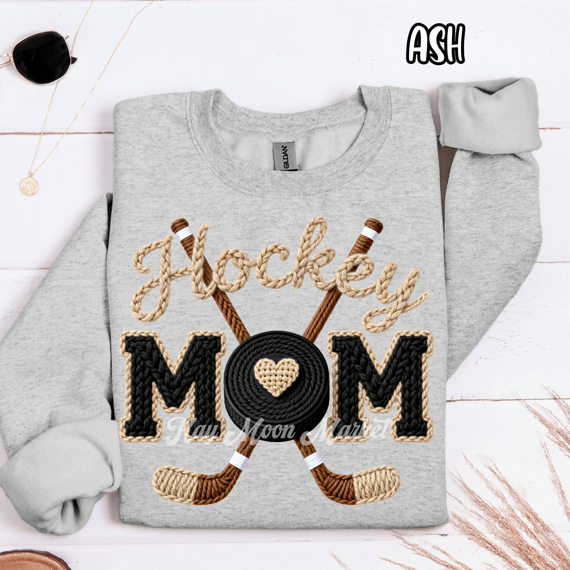 Hockey Mom - Faux Yarn Sports - T-shirt Sweatshirt