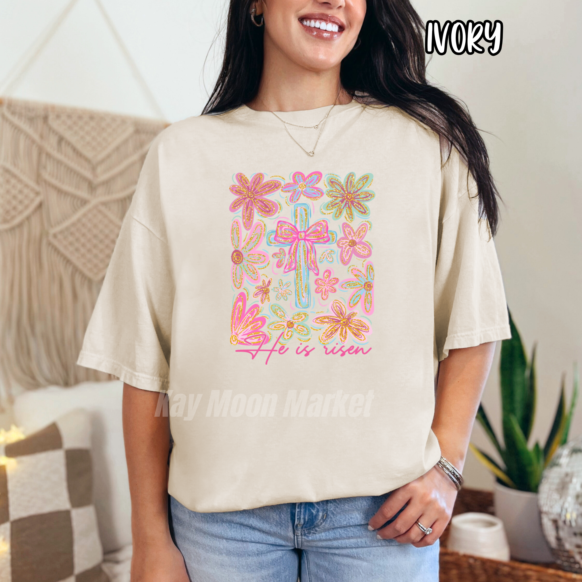 He Is Risen Floral - Easter - T-shirt Sweatshirt