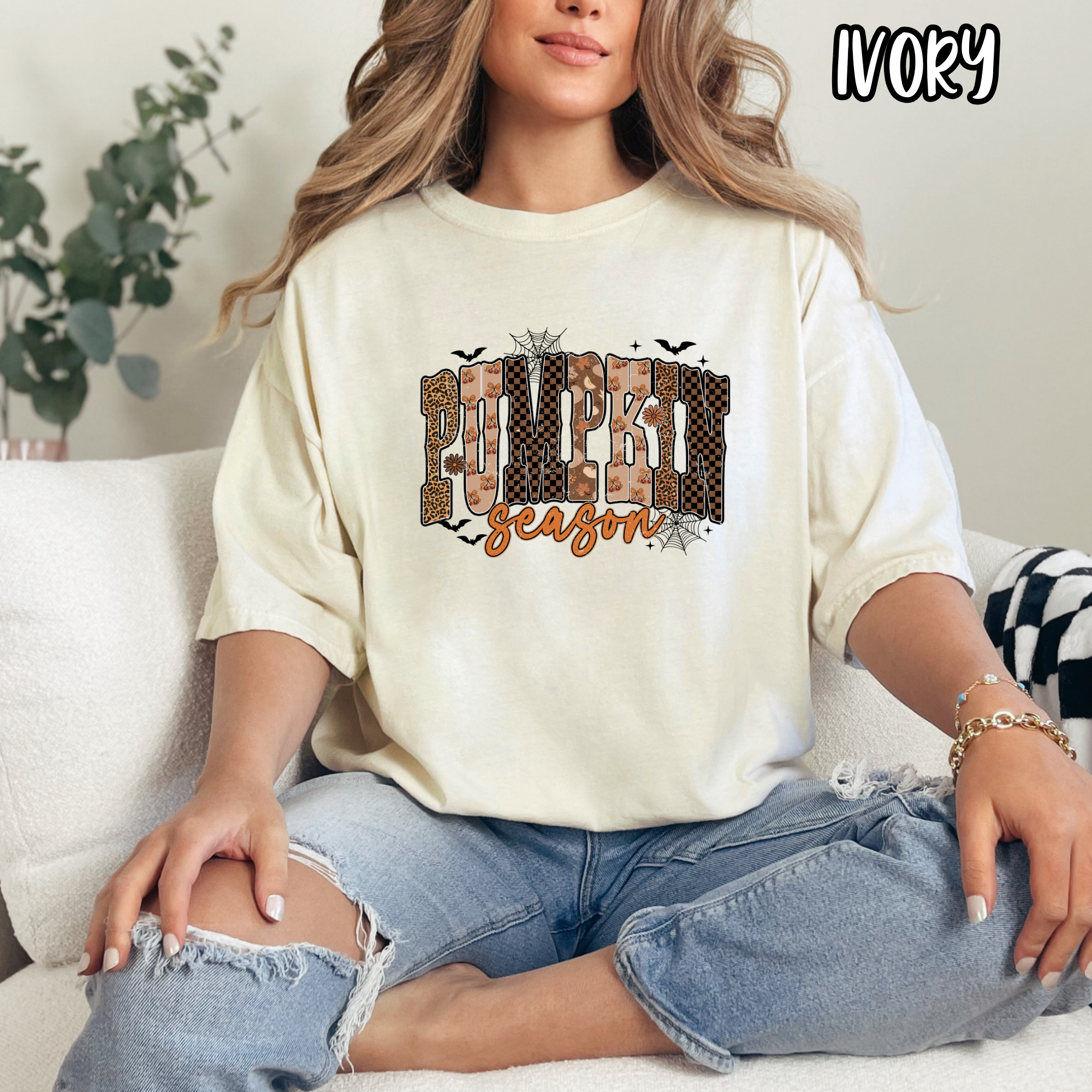 Pumpkin Season - Fall Pumpkin Bows Cute Bats - T-shirt Sweatshirt