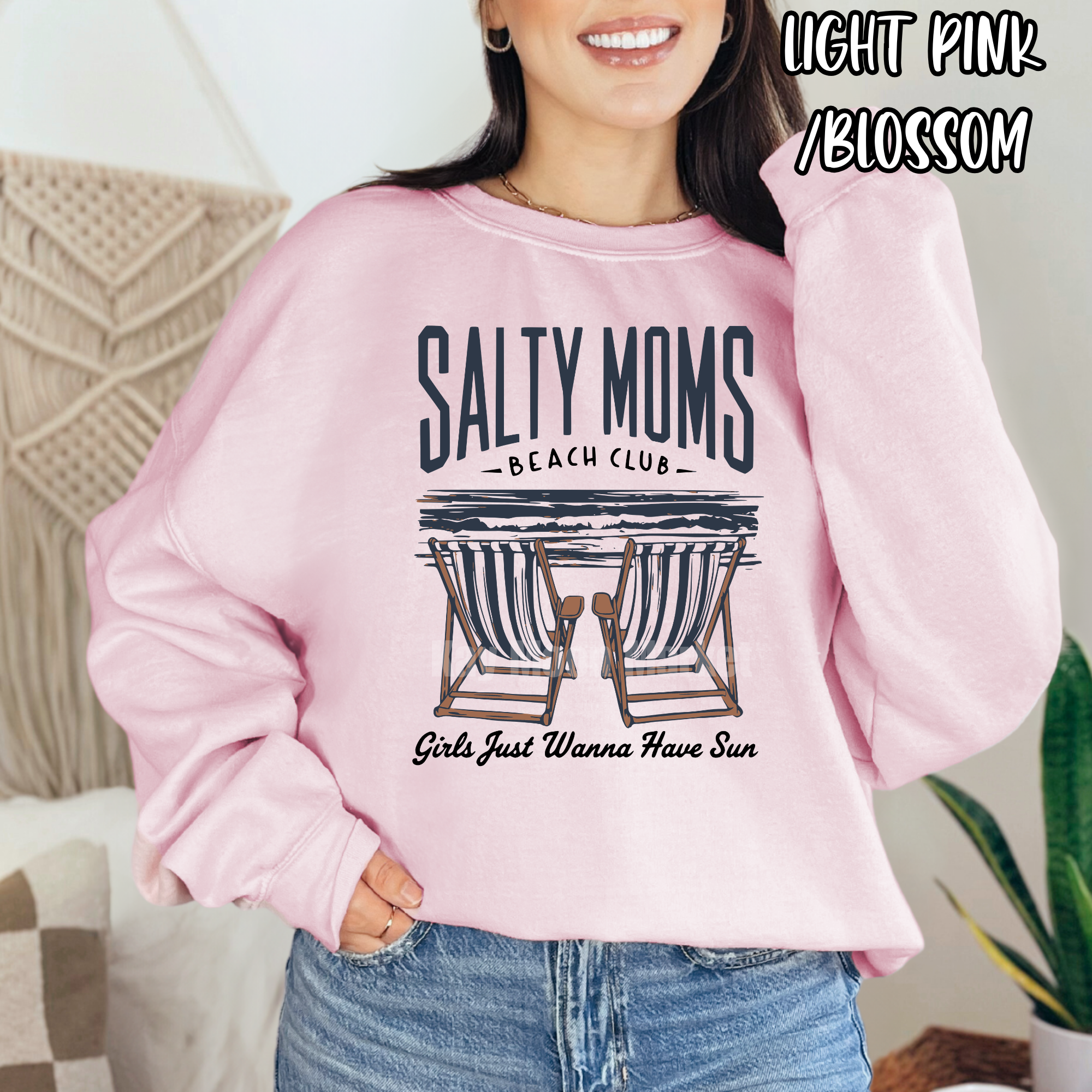 Salty Moms Beach Club ~ Girls Just wanna have sun Summer ~ Tee Sweatshirt
