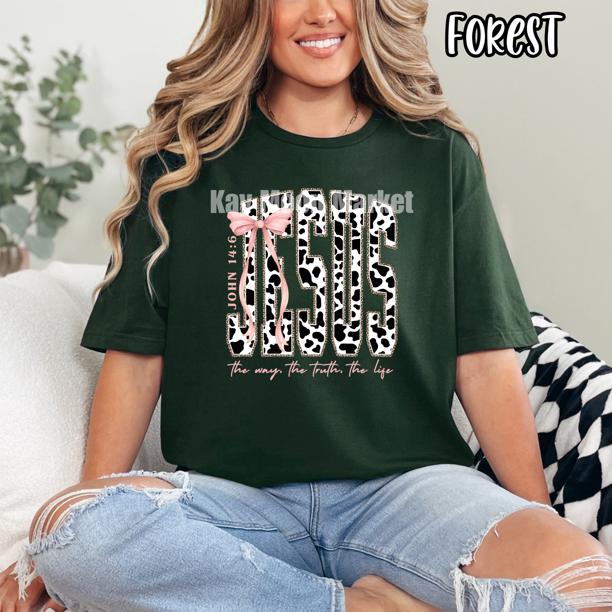 JESUS - Cow Print Bible Verse - T-shirt Sweatshirt