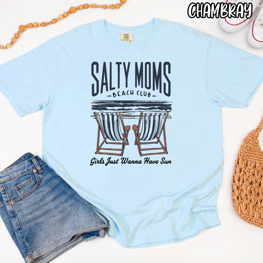 Salty Moms Beach Club ~ Girls Just wanna have sun Summer ~ Tee Sweatshirt