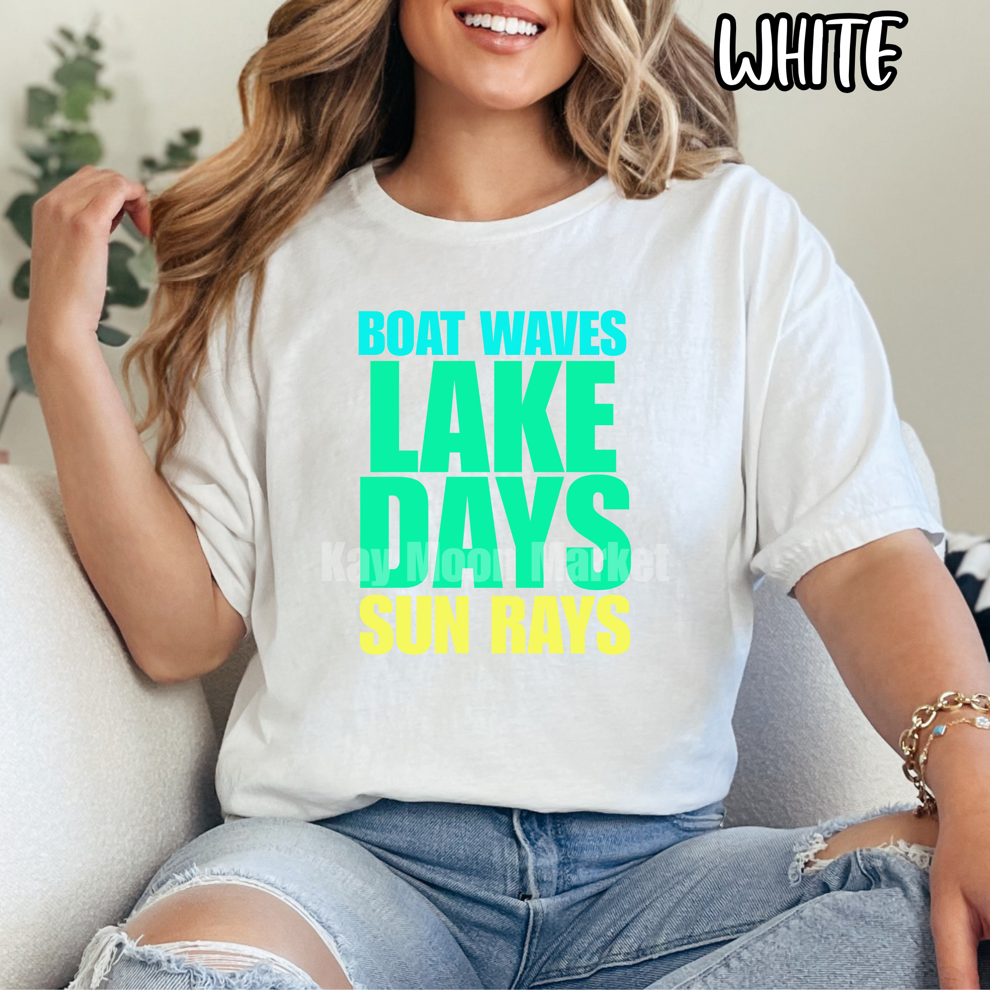 Boat Waves Sun Rays Lake Days - Summer - T-shirt Sweatshirt