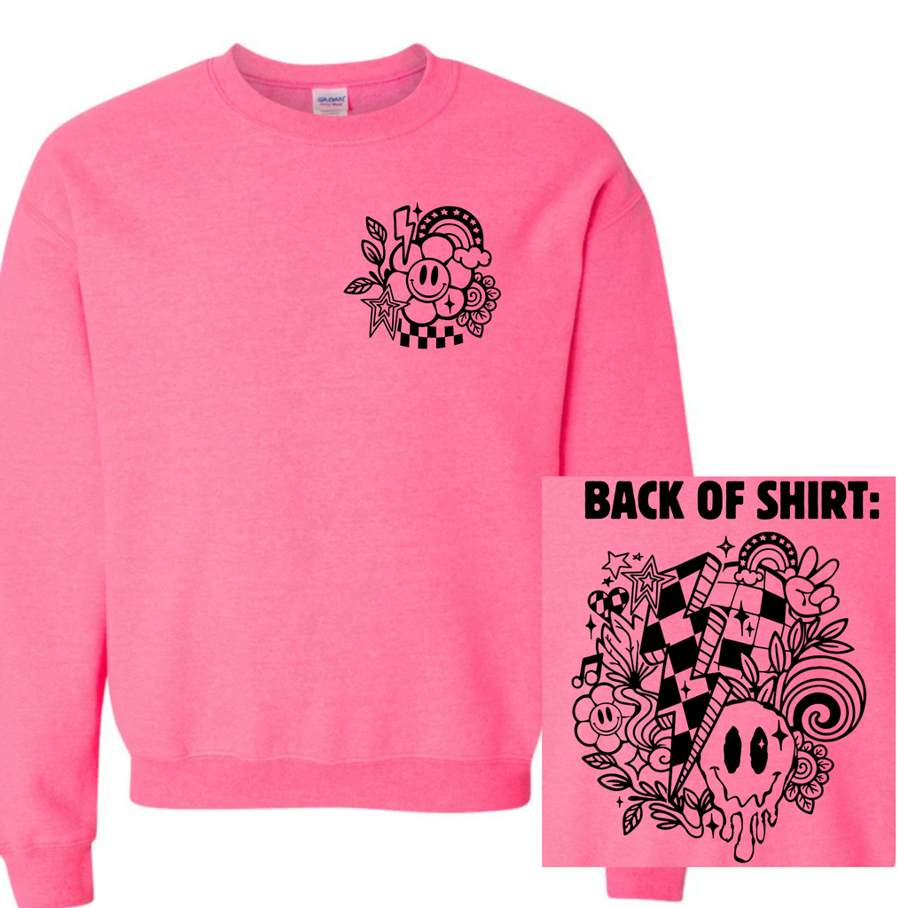 Retro Groovy Checkered Disco Mashup T-Shirt Sweatshirt