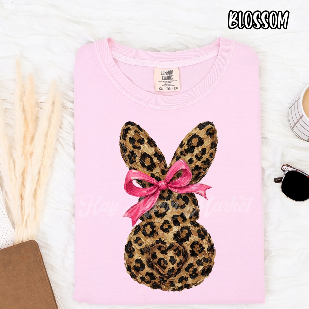 Leopard Bunny PINK BOW - Easter Holiday - T-shirt Sweatshirt