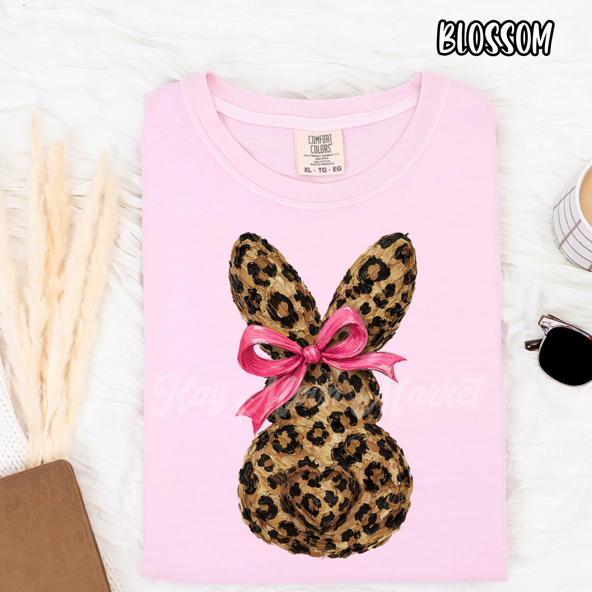 Leopard Bunny PINK BOW - Easter Holiday - T-shirt Sweatshirt