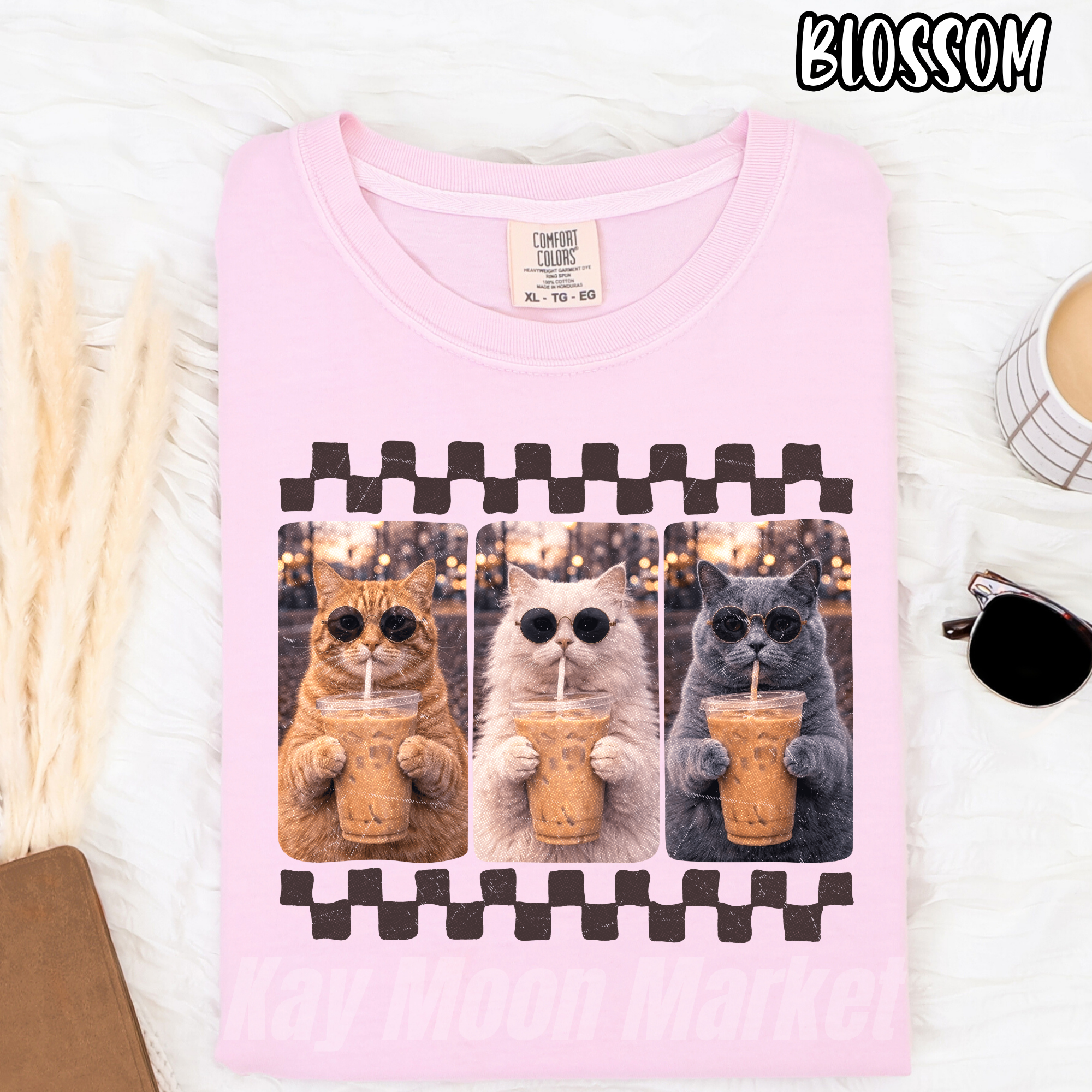 Iced Coffee Cat - Funny Cute - T-shirt Sweatshirt