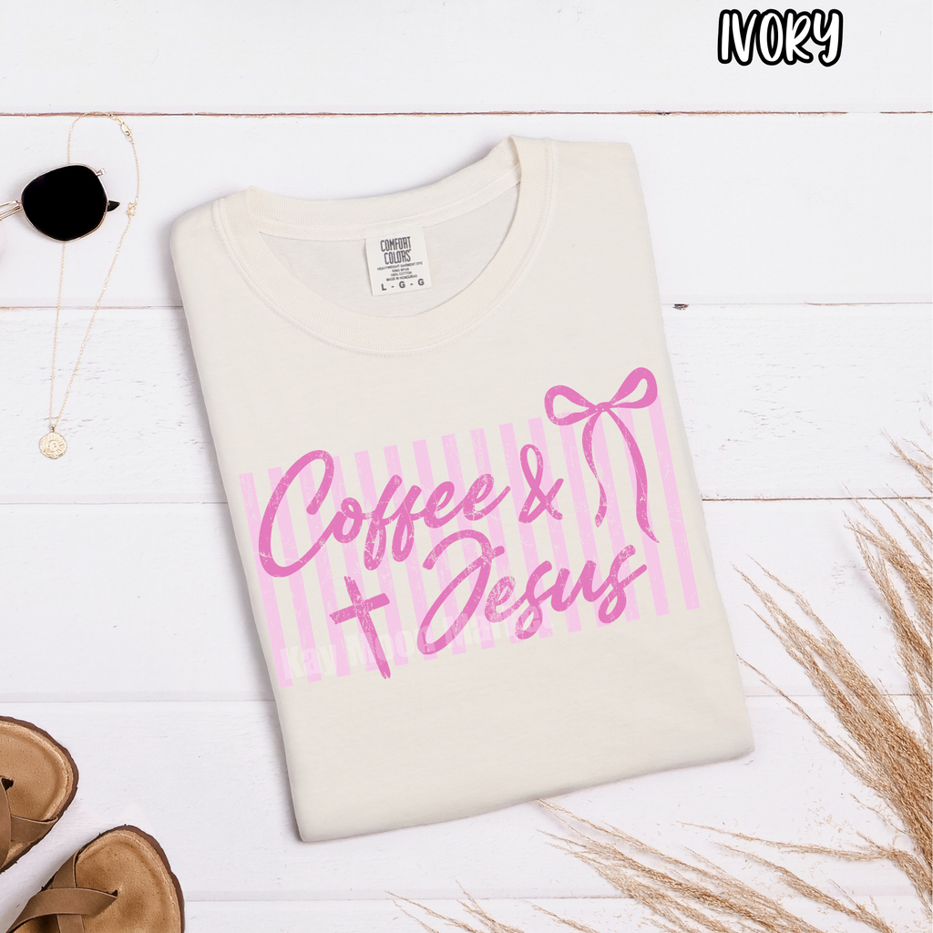 Coffee and Jesus Pink ~ Religious ~ TSHIRT Sweatshirt