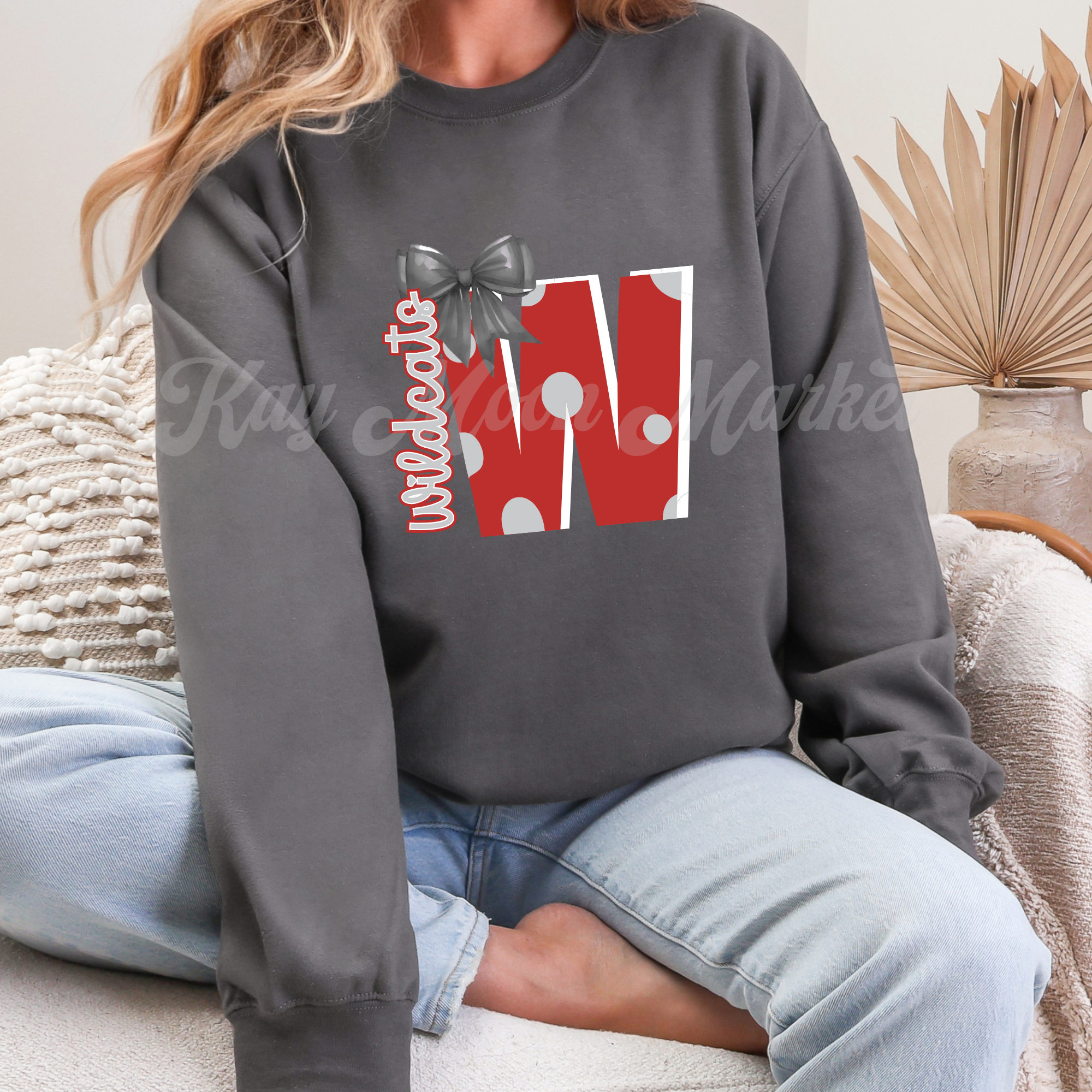W Wildcats Bow - Canton South Mascot - T-shirt Sweatshirt