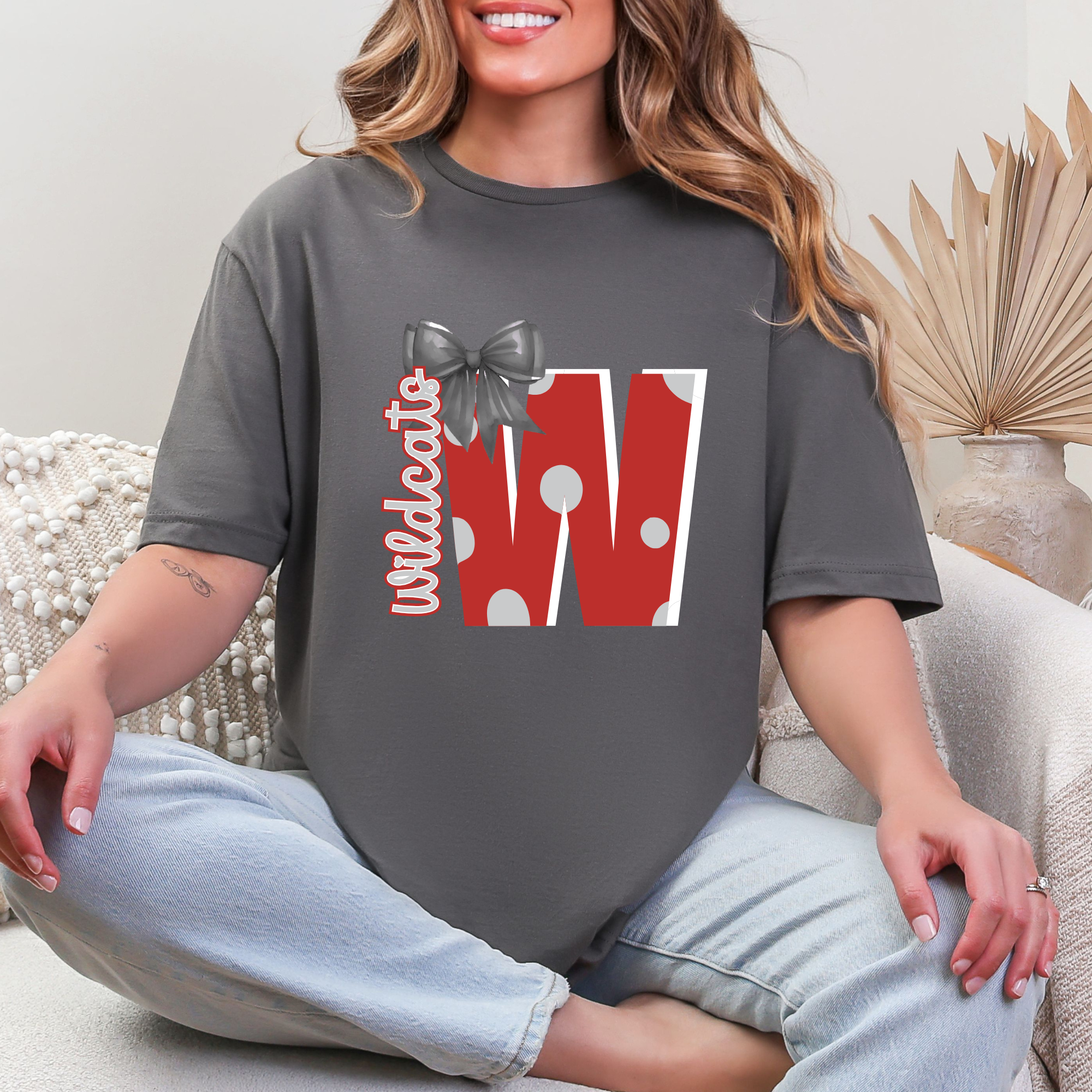 W Wildcats Bow - Canton South Mascot - T-shirt Sweatshirt