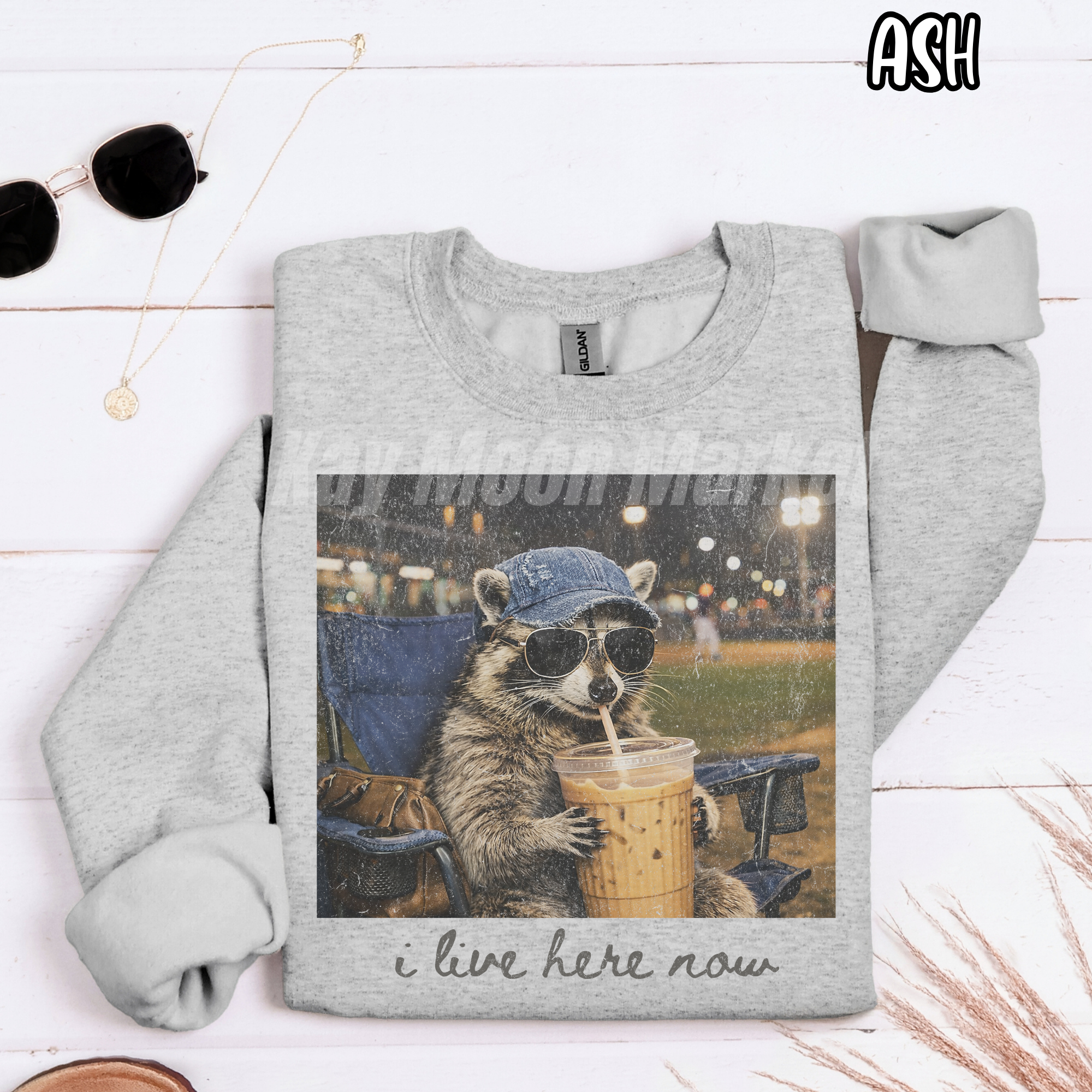 I live here now ~ Baseball Iced Coffee ~ Tee Sweatshirt