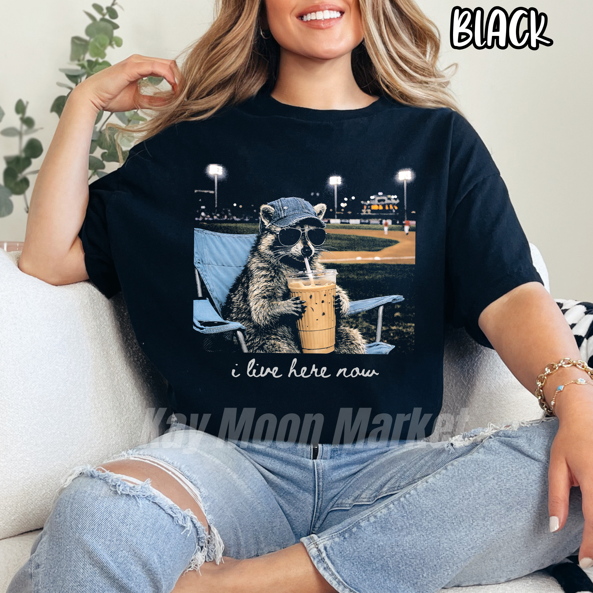 I live here now ~ Baseball Iced Coffee ~ Tee Sweatshirt