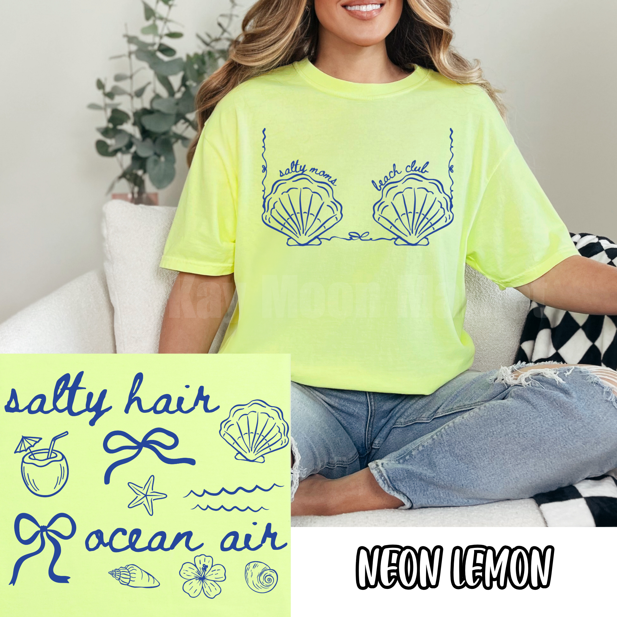 Salty Moms Beach Club - salty hair ocean air summer - T-shirt Sweatshirt