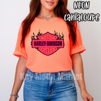 Biker Women Shirt - Neon Leopard Flames - T-shirt Sweatshirt